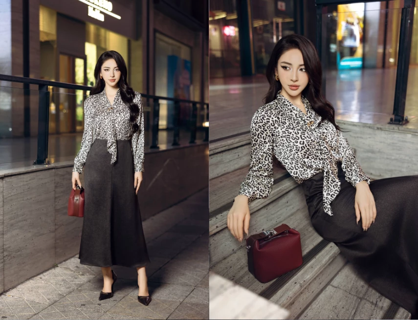 Điểm nhấn với họa tiết da báo vô cùng bắt mắt cho Chic Style 