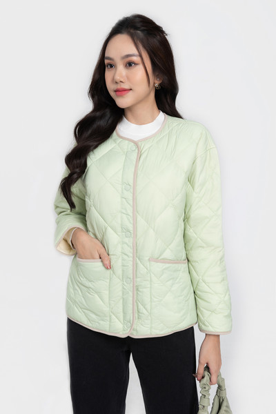padded quilted jacket - áo phao 2 mặt (Phom rộng)