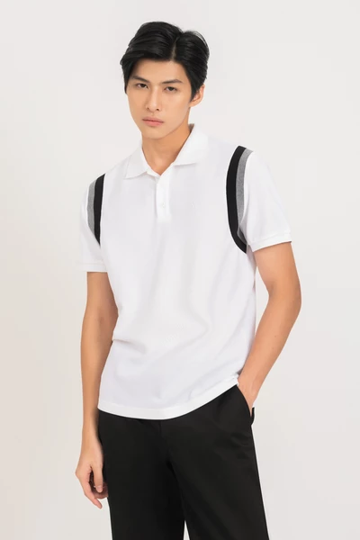 Áo Polo phối kẻ đen