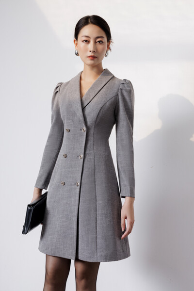 Đầm kẻ 2 lớp Tuysi