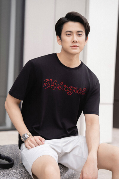 Áo thun Regular Supima in chữ