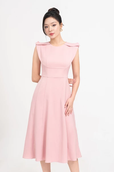 Đầm xòe Tuytsi vai kiểu