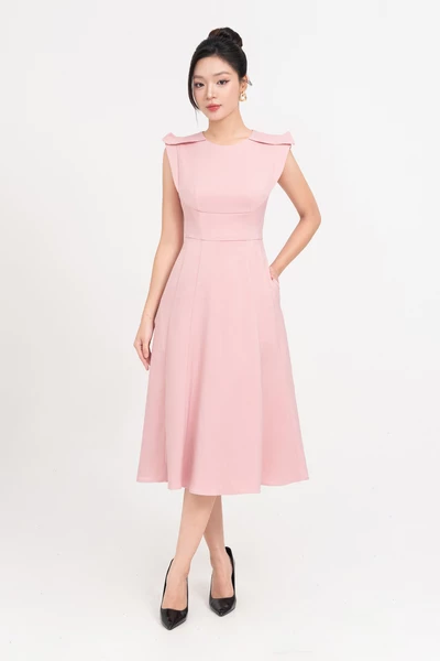 Đầm xòe Tuytsi vai kiểu