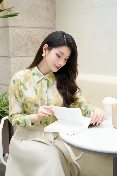 Canopy Light - Áo sơ mi Tencel họa tiết