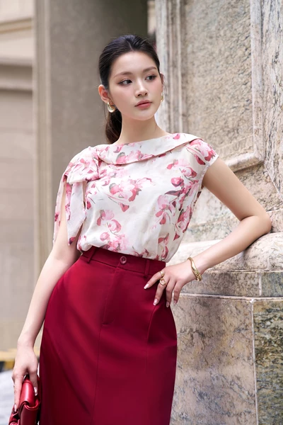 Floral Summer Blouse - Áo sơ mi hoa lụa