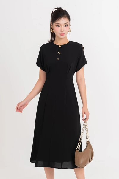 Black Elegance Dress – Đầm lụa xòe
