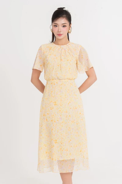 Sunny Bloom Dress – Đầm xòe họa tiết