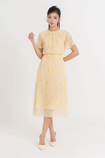 Sunny Bloom Dress – Đầm xòe họa tiết