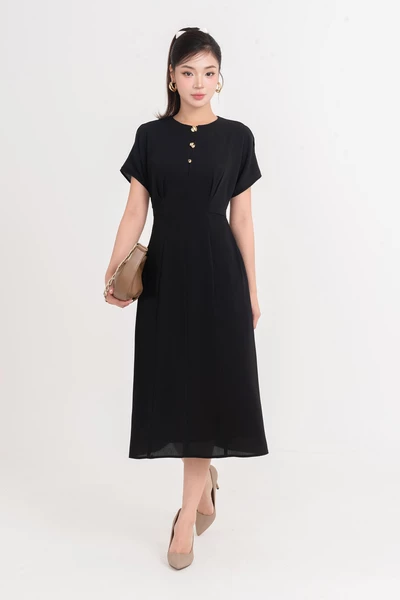 Black Elegance Dress – Đầm lụa xòe