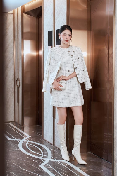 Đầm A Tweed Modern Elegance