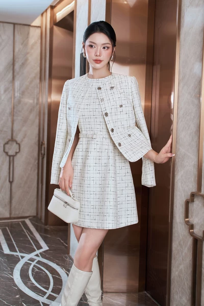 Đầm A Tweed Modern Elegance
