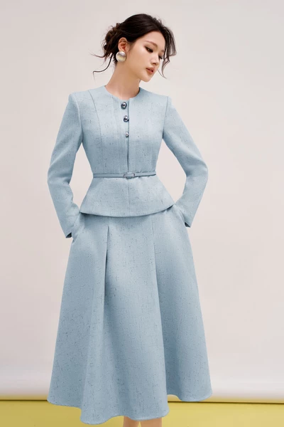 Chân váy Blue Tweed Flared