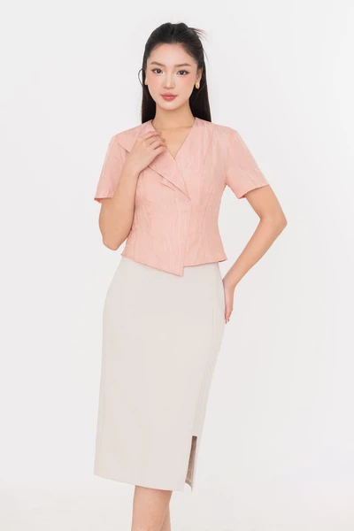 Áo lụa cổ tim