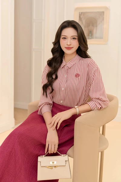 Áo sơ mi Stripe Tencel
