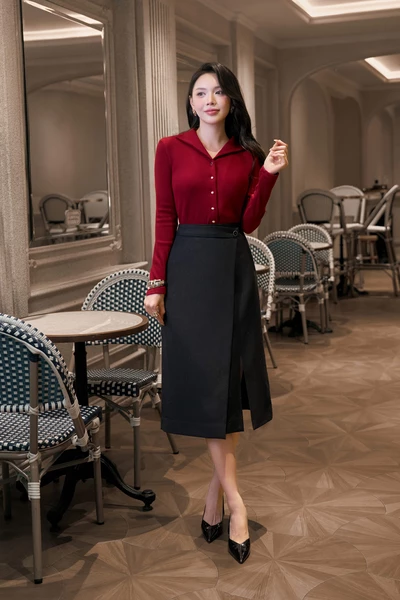 Chân váy Tweed Wrap