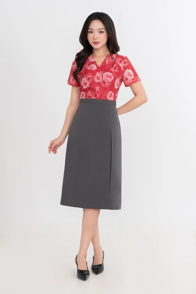 Chân váy A xẻ tà