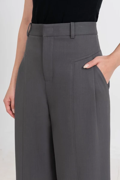 Quần Tây suông ghi xám