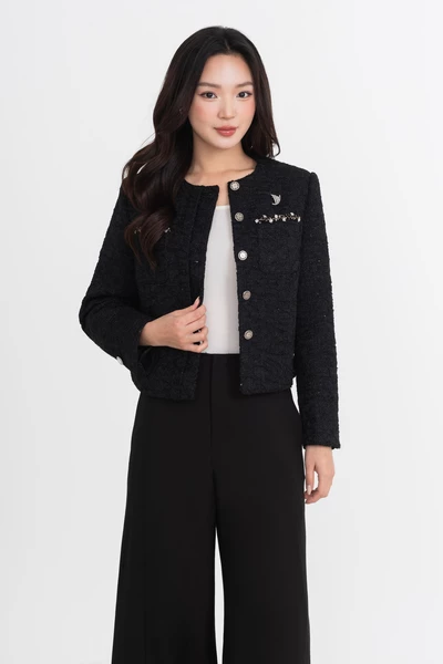 Áo khoác Tweed đính đá