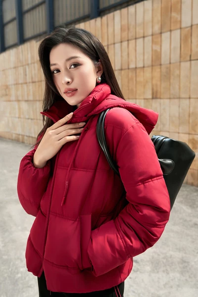 Áo phao đỏ đô Hooded Warm