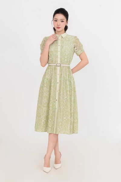 Đầm hoa xanh Spring Pastel