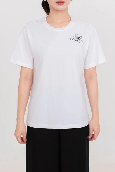 Áo thun thêu hoa Minimal Bloom