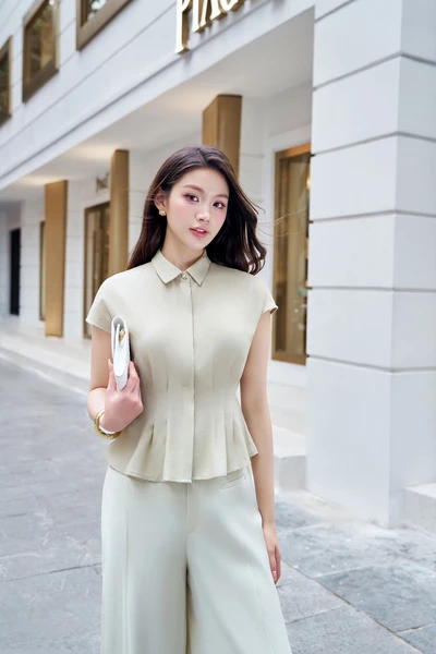 Áo sơ mi xếp ly Matcha