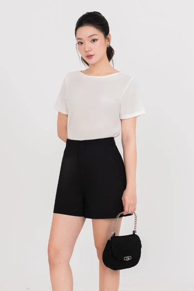 Áo kiểu cổ tròn phối ren