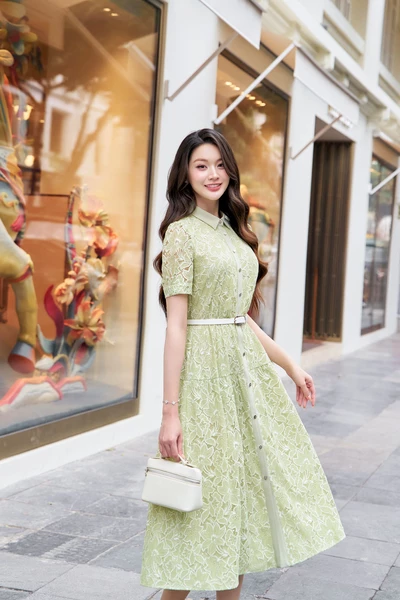 Đầm hoa xanh Spring Pastel