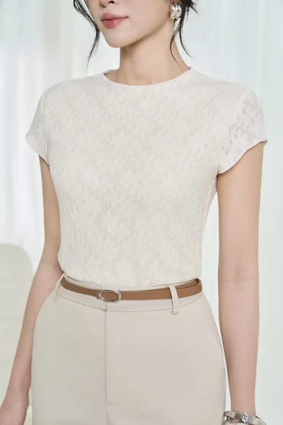 Áo thun dệt vân Floral