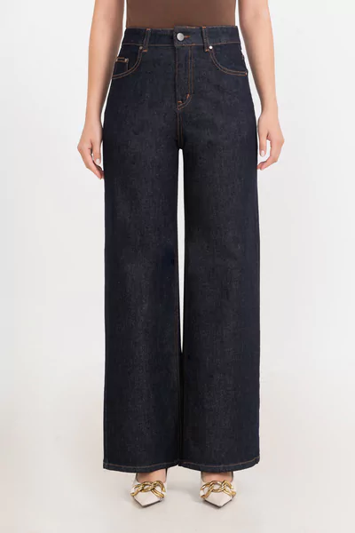 Quần Jeans suông xanh than