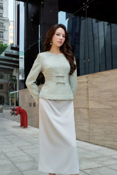 Áo Tweed Blue Poise